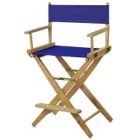 Doba-Bnt 206-20-032-13 24 in. Extra-Wide Premium Directors Chair - Natural Frame with Royal Blue Color Cover SA4269196